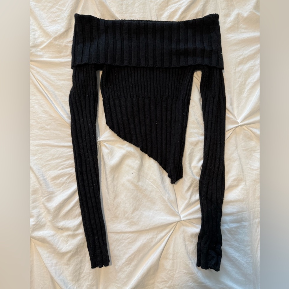 Black Ribbed Women's Sweater